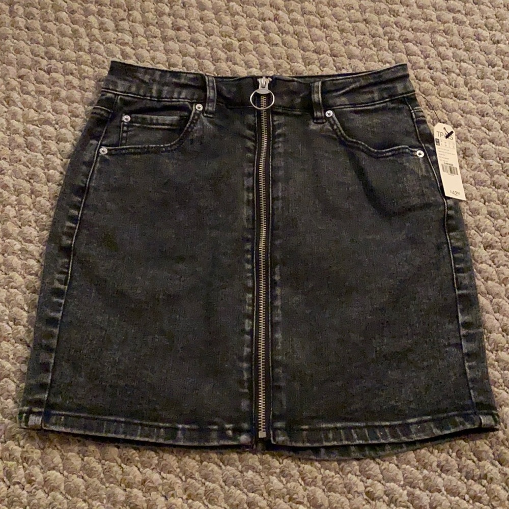 Garage Denim Zip Up Skirt